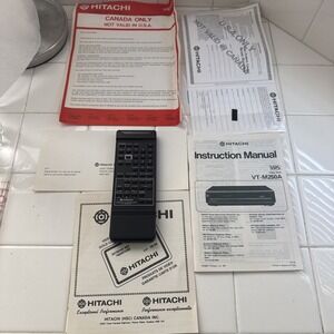Hitachi VT-RM250A Remote Control NOS with  owners manuals VTG vintage
